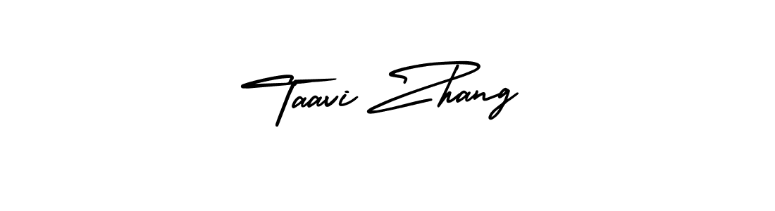 You should practise on your own different ways (AmerikaSignatureDemo-Regular) to write your name (Taavi Zhang) in signature. don't let someone else do it for you. Taavi Zhang signature style 3 images and pictures png