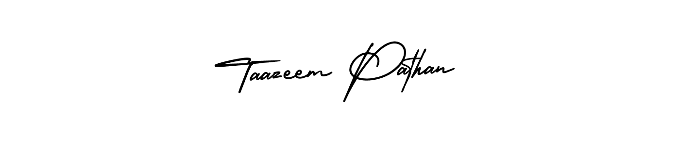 How to make Taazeem Pathan signature? AmerikaSignatureDemo-Regular is a professional autograph style. Create handwritten signature for Taazeem Pathan name. Taazeem Pathan signature style 3 images and pictures png