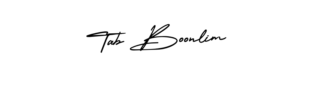 Design your own signature with our free online signature maker. With this signature software, you can create a handwritten (AmerikaSignatureDemo-Regular) signature for name Tab Boonlim. Tab Boonlim signature style 3 images and pictures png
