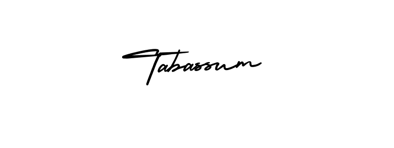 You should practise on your own different ways (AmerikaSignatureDemo-Regular) to write your name (Tabassum) in signature. don't let someone else do it for you. Tabassum signature style 3 images and pictures png
