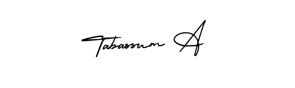 Use a signature maker to create a handwritten signature online. With this signature software, you can design (AmerikaSignatureDemo-Regular) your own signature for name Tabassum A. Tabassum A signature style 3 images and pictures png