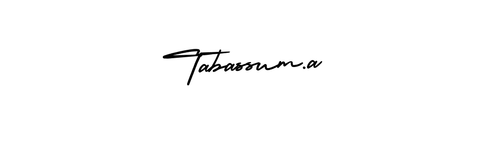 Use a signature maker to create a handwritten signature online. With this signature software, you can design (AmerikaSignatureDemo-Regular) your own signature for name Tabassum.a. Tabassum.a signature style 3 images and pictures png