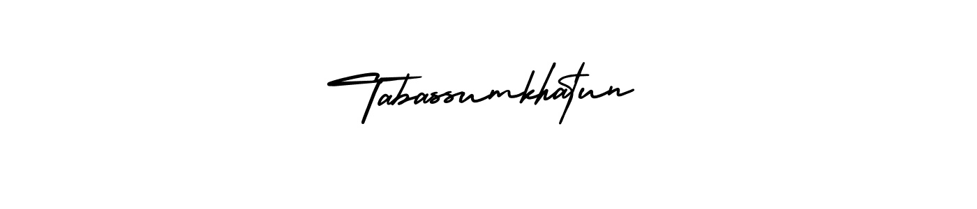 Create a beautiful signature design for name Tabassumkhatun. With this signature (AmerikaSignatureDemo-Regular) fonts, you can make a handwritten signature for free. Tabassumkhatun signature style 3 images and pictures png