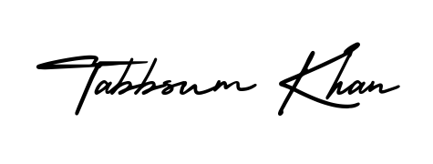The AmerikaSignatureDemo-Regular font transforms the name Tabbsum Khan into an executive sign with sharp precision and distinguished character. Tabbsum Khan signature style 3 images and pictures png