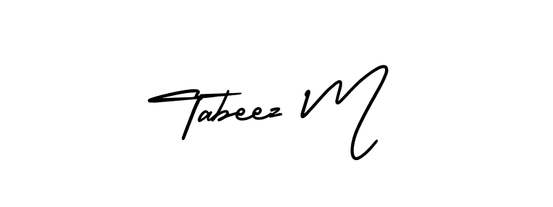 This is the best signature style for the Tabeez M name. Also you like these signature font (AmerikaSignatureDemo-Regular). Mix name signature. Tabeez M signature style 3 images and pictures png