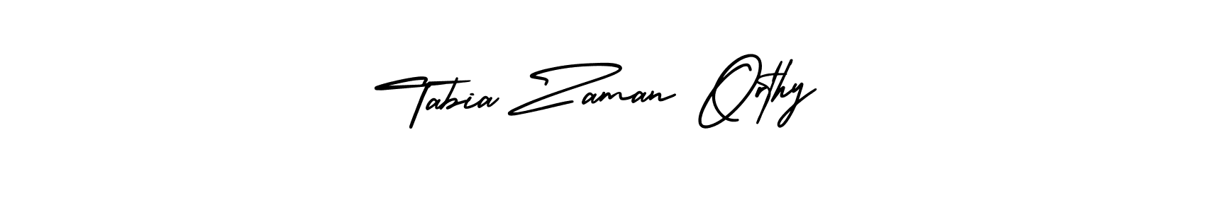 How to make Tabia Zaman Orthy name signature. Use AmerikaSignatureDemo-Regular style for creating short signs online. This is the latest handwritten sign. Tabia Zaman Orthy signature style 3 images and pictures png