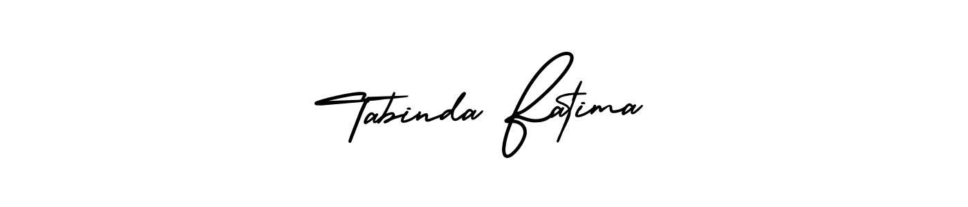 Make a short Tabinda Fatima signature style. Manage your documents anywhere anytime using AmerikaSignatureDemo-Regular. Create and add eSignatures, submit forms, share and send files easily. Tabinda Fatima signature style 3 images and pictures png