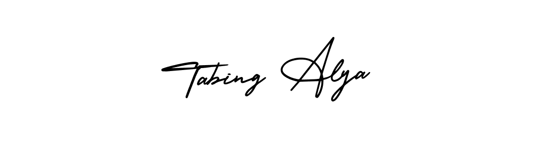 Use a signature maker to create a handwritten signature online. With this signature software, you can design (AmerikaSignatureDemo-Regular) your own signature for name Tabing Alya. Tabing Alya signature style 3 images and pictures png