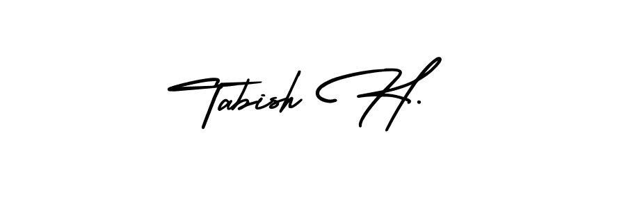 Design your own signature with our free online signature maker. With this signature software, you can create a handwritten (AmerikaSignatureDemo-Regular) signature for name Tabish H.. Tabish H. signature style 3 images and pictures png