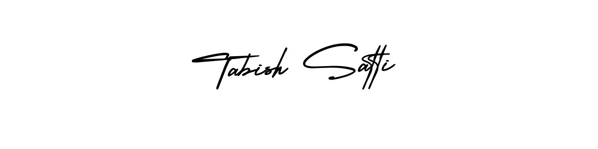 How to make Tabish Satti name signature. Use AmerikaSignatureDemo-Regular style for creating short signs online. This is the latest handwritten sign. Tabish Satti signature style 3 images and pictures png