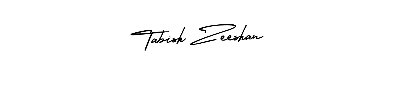 You should practise on your own different ways (AmerikaSignatureDemo-Regular) to write your name (Tabish Zeeshan) in signature. don't let someone else do it for you. Tabish Zeeshan signature style 3 images and pictures png