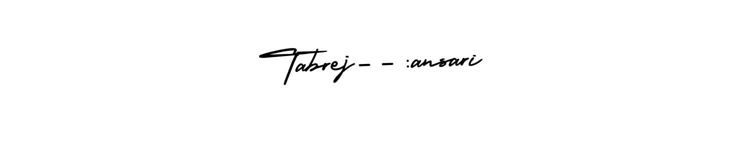 This is the best signature style for the Tabrej--:ansari name. Also you like these signature font (AmerikaSignatureDemo-Regular). Mix name signature. Tabrej--:ansari signature style 3 images and pictures png