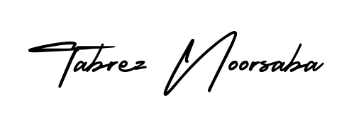 A sleek calligraphic signature for name Tabrez Noorsaba utilizing AmerikaSignatureDemo-Regular styling. Great for adding personal signatures to photos and art. Tabrez Noorsaba signature style 3 images and pictures png