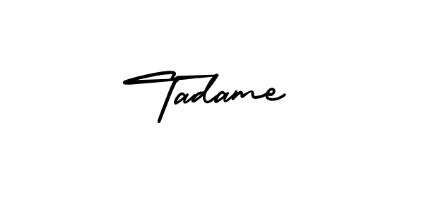 Use a signature maker to create a handwritten signature online. With this signature software, you can design (AmerikaSignatureDemo-Regular) your own signature for name Tadame. Tadame signature style 3 images and pictures png