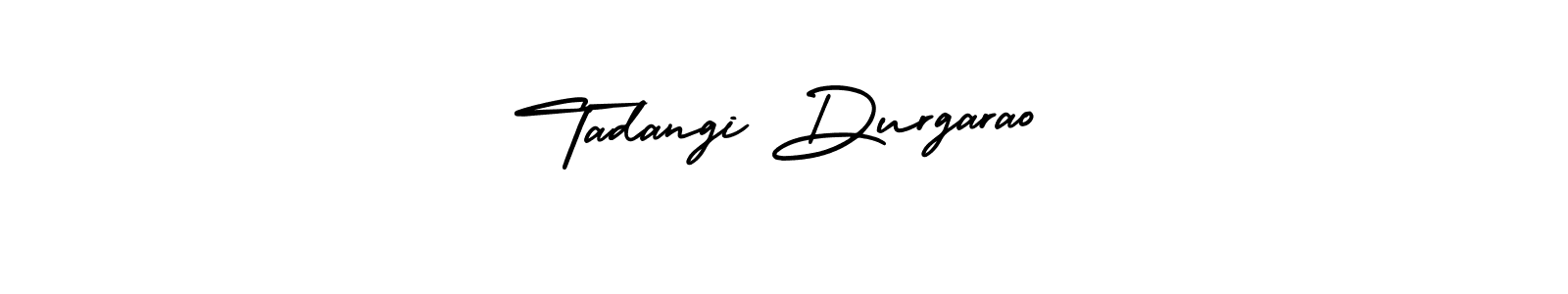 This is the best signature style for the Tadangi Durgarao name. Also you like these signature font (AmerikaSignatureDemo-Regular). Mix name signature. Tadangi Durgarao signature style 3 images and pictures png