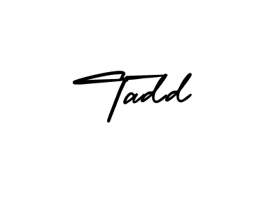 Use a signature maker to create a handwritten signature online. With this signature software, you can design (AmerikaSignatureDemo-Regular) your own signature for name Tadd. Tadd signature style 3 images and pictures png