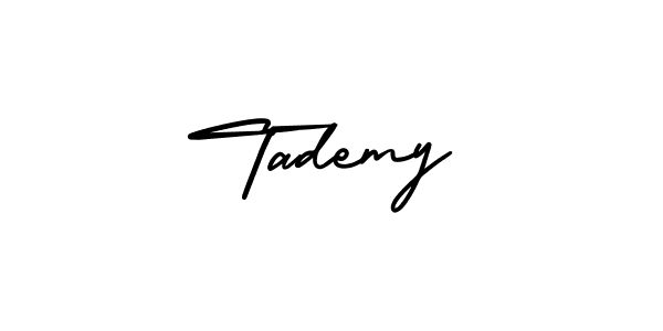 Tademy stylish signature style. Best Handwritten Sign (AmerikaSignatureDemo-Regular) for my name. Handwritten Signature Collection Ideas for my name Tademy. Tademy signature style 3 images and pictures png