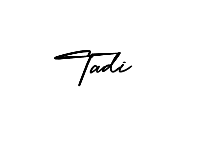 Similarly AmerikaSignatureDemo-Regular is the best handwritten signature design. Signature creator online .You can use it as an online autograph creator for name Tadi. Tadi signature style 3 images and pictures png