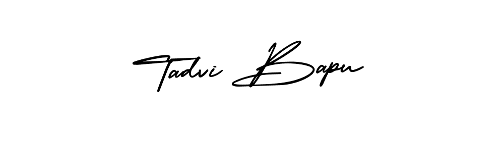 The best way (AmerikaSignatureDemo-Regular) to make a short signature is to pick only two or three words in your name. The name Tadvi Bapu include a total of six letters. For converting this name. Tadvi Bapu signature style 3 images and pictures png
