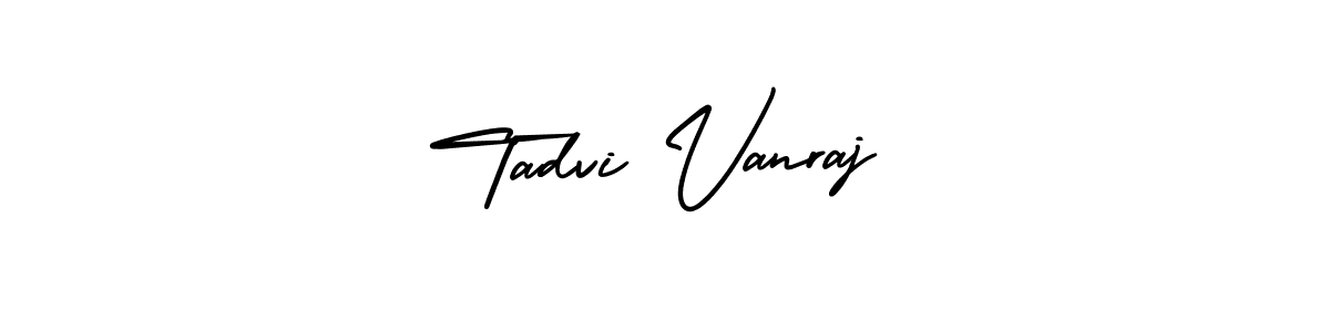 This is the best signature style for the Tadvi Vanraj name. Also you like these signature font (AmerikaSignatureDemo-Regular). Mix name signature. Tadvi Vanraj signature style 3 images and pictures png