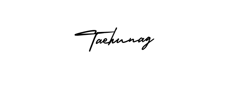 Make a beautiful signature design for name Taehunag. With this signature (AmerikaSignatureDemo-Regular) style, you can create a handwritten signature for free. Taehunag signature style 3 images and pictures png