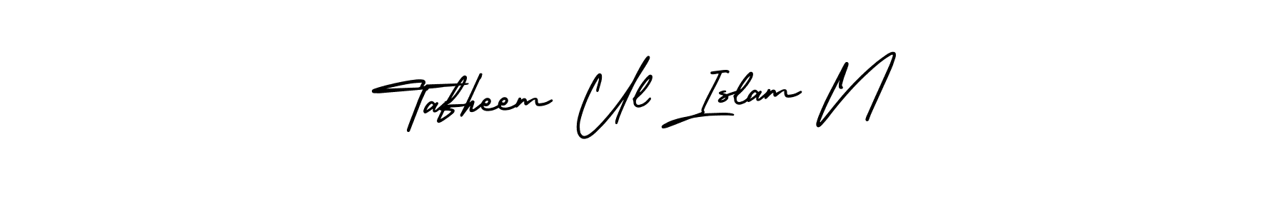 Make a beautiful signature design for name Tafheem Ul Islam N. With this signature (AmerikaSignatureDemo-Regular) style, you can create a handwritten signature for free. Tafheem Ul Islam N signature style 3 images and pictures png