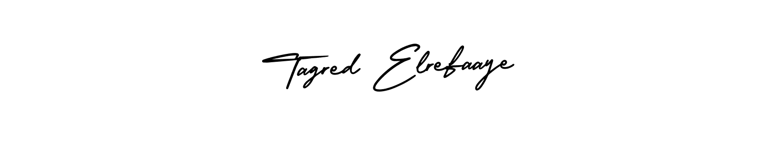 if you are searching for the best signature style for your name Tagred Elrefaaye. so please give up your signature search. here we have designed multiple signature styles  using AmerikaSignatureDemo-Regular. Tagred Elrefaaye signature style 3 images and pictures png