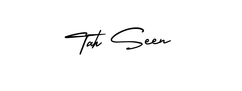 How to Draw Tah Seen signature style? AmerikaSignatureDemo-Regular is a latest design signature styles for name Tah Seen. Tah Seen signature style 3 images and pictures png