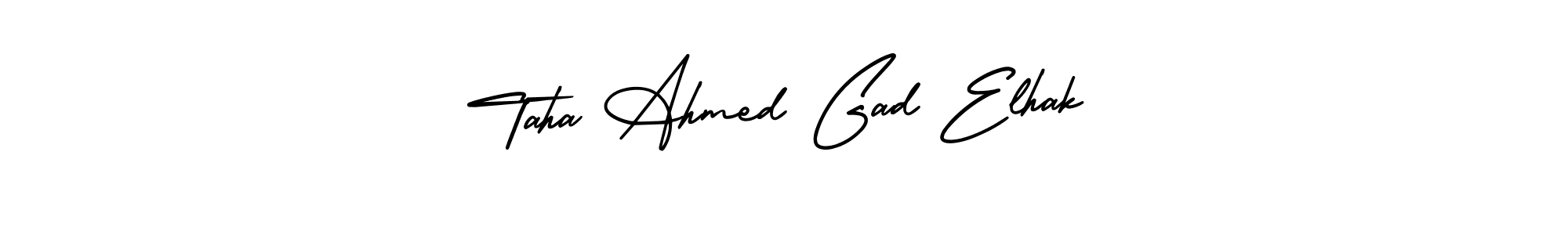 This is the best signature style for the Taha Ahmed Gad Elhak name. Also you like these signature font (AmerikaSignatureDemo-Regular). Mix name signature. Taha Ahmed Gad Elhak signature style 3 images and pictures png