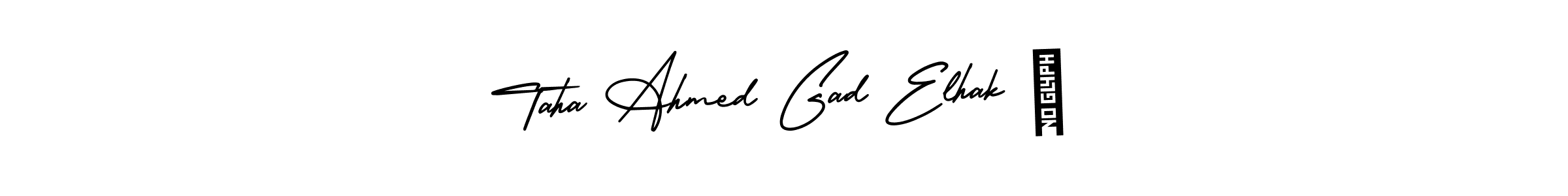 The best way (AmerikaSignatureDemo-Regular) to make a short signature is to pick only two or three words in your name. The name Taha Ahmed Gad Elhak ♡ include a total of six letters. For converting this name. Taha Ahmed Gad Elhak ♡ signature style 3 images and pictures png