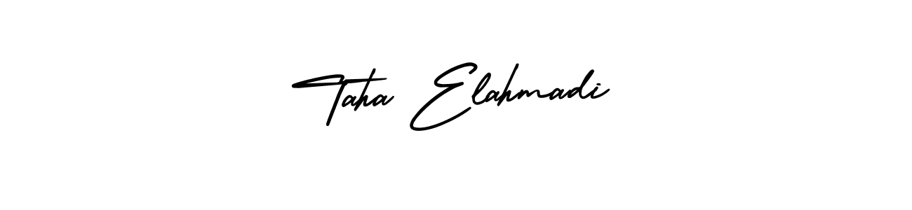 Use a signature maker to create a handwritten signature online. With this signature software, you can design (AmerikaSignatureDemo-Regular) your own signature for name Taha Elahmadi. Taha Elahmadi signature style 3 images and pictures png