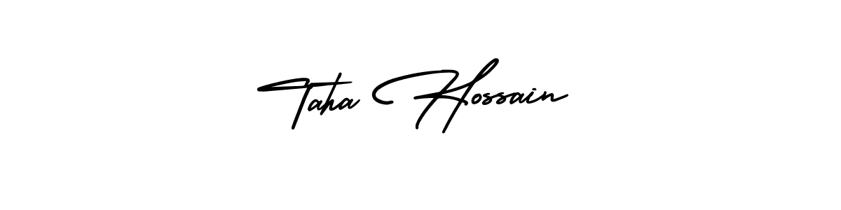 How to make Taha Hossain signature? AmerikaSignatureDemo-Regular is a professional autograph style. Create handwritten signature for Taha Hossain name. Taha Hossain signature style 3 images and pictures png