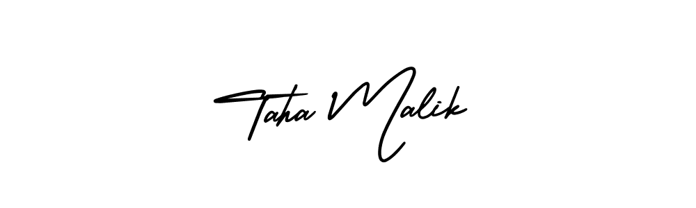 Taha Malik stylish signature style. Best Handwritten Sign (AmerikaSignatureDemo-Regular) for my name. Handwritten Signature Collection Ideas for my name Taha Malik. Taha Malik signature style 3 images and pictures png