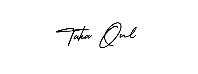 The best way (AmerikaSignatureDemo-Regular) to make a short signature is to pick only two or three words in your name. The name Taha Oul include a total of six letters. For converting this name. Taha Oul signature style 3 images and pictures png