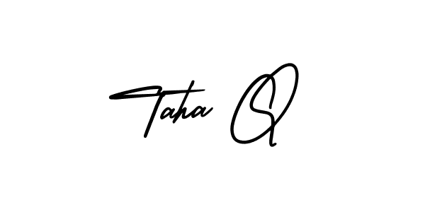 Create a beautiful signature design for name Taha Q. With this signature (AmerikaSignatureDemo-Regular) fonts, you can make a handwritten signature for free. Taha Q signature style 3 images and pictures png