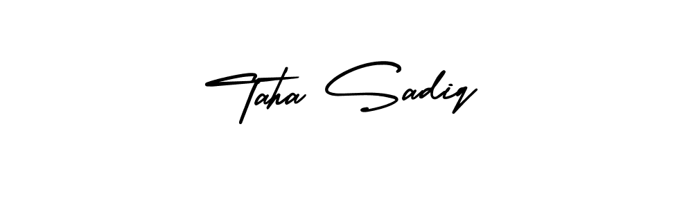 How to make Taha Sadiq signature? AmerikaSignatureDemo-Regular is a professional autograph style. Create handwritten signature for Taha Sadiq name. Taha Sadiq signature style 3 images and pictures png