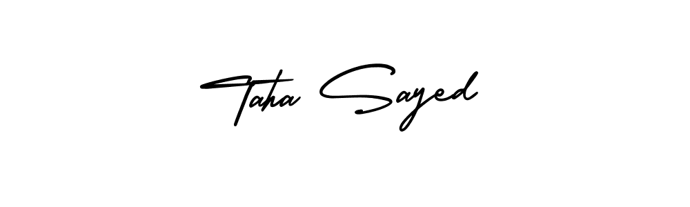 Make a beautiful signature design for name Taha Sayed. With this signature (AmerikaSignatureDemo-Regular) style, you can create a handwritten signature for free. Taha Sayed signature style 3 images and pictures png