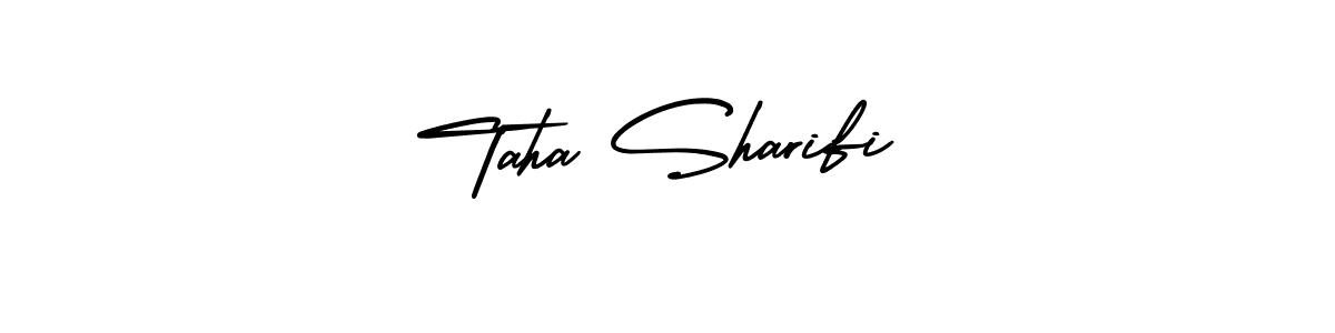 How to Draw Taha Sharifi signature style? AmerikaSignatureDemo-Regular is a latest design signature styles for name Taha Sharifi. Taha Sharifi signature style 3 images and pictures png