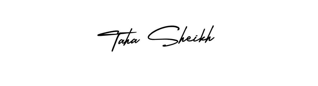 Design your own signature with our free online signature maker. With this signature software, you can create a handwritten (AmerikaSignatureDemo-Regular) signature for name Taha Sheikh. Taha Sheikh signature style 3 images and pictures png