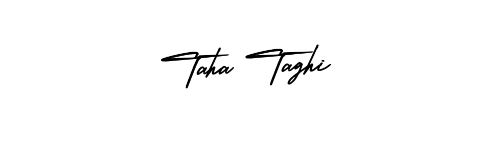 Make a beautiful signature design for name Taha Taghi. With this signature (AmerikaSignatureDemo-Regular) style, you can create a handwritten signature for free. Taha Taghi signature style 3 images and pictures png