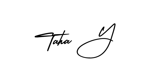 Also You can easily find your signature by using the search form. We will create Taha Y name handwritten signature images for you free of cost using AmerikaSignatureDemo-Regular sign style. Taha Y signature style 3 images and pictures png
