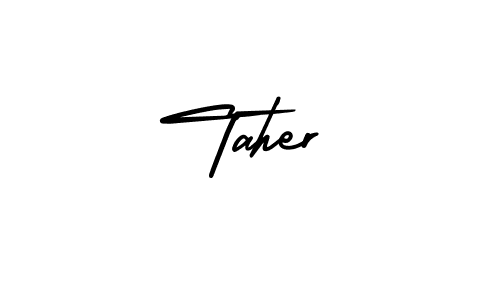 Also we have Taher name is the best signature style. Create professional handwritten signature collection using AmerikaSignatureDemo-Regular autograph style. Taher signature style 3 images and pictures png