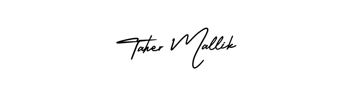 Taher Mallik stylish signature style. Best Handwritten Sign (AmerikaSignatureDemo-Regular) for my name. Handwritten Signature Collection Ideas for my name Taher Mallik. Taher Mallik signature style 3 images and pictures png