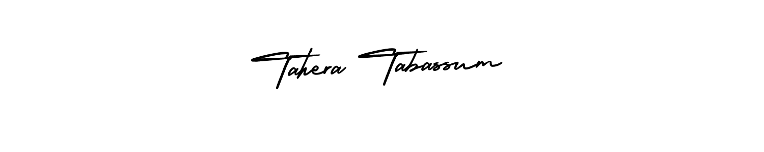 It looks lik you need a new signature style for name Tahera Tabassum. Design unique handwritten (AmerikaSignatureDemo-Regular) signature with our free signature maker in just a few clicks. Tahera Tabassum signature style 3 images and pictures png