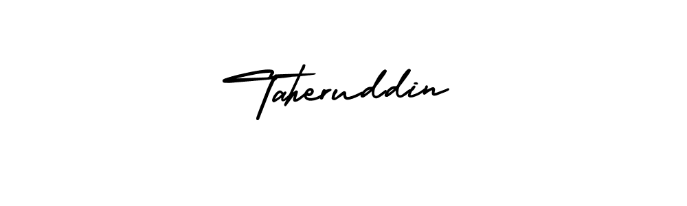 Design your own signature with our free online signature maker. With this signature software, you can create a handwritten (AmerikaSignatureDemo-Regular) signature for name Taheruddin. Taheruddin signature style 3 images and pictures png