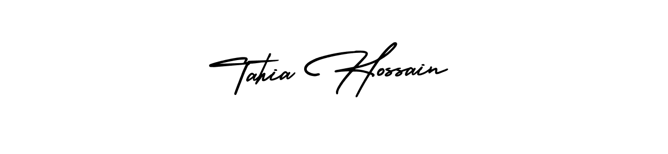 Also You can easily find your signature by using the search form. We will create Tahia Hossain name handwritten signature images for you free of cost using AmerikaSignatureDemo-Regular sign style. Tahia Hossain signature style 3 images and pictures png