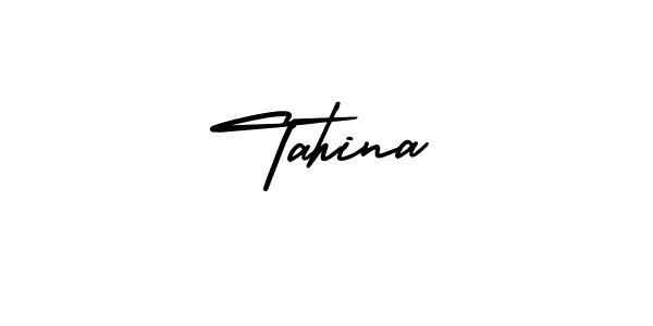 Use a signature maker to create a handwritten signature online. With this signature software, you can design (AmerikaSignatureDemo-Regular) your own signature for name Tahina. Tahina signature style 3 images and pictures png