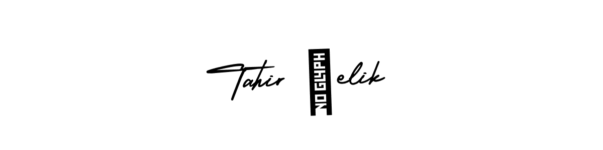 Create a beautiful signature design for name Tahir Çelik. With this signature (AmerikaSignatureDemo-Regular) fonts, you can make a handwritten signature for free. Tahir Çelik signature style 3 images and pictures png