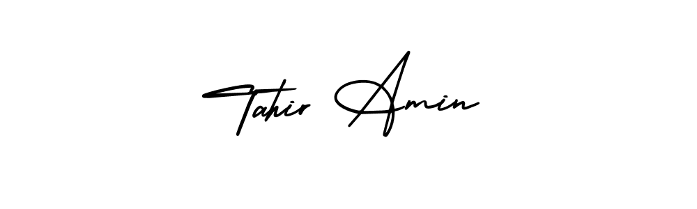 This is the best signature style for the Tahir Amin name. Also you like these signature font (AmerikaSignatureDemo-Regular). Mix name signature. Tahir Amin signature style 3 images and pictures png