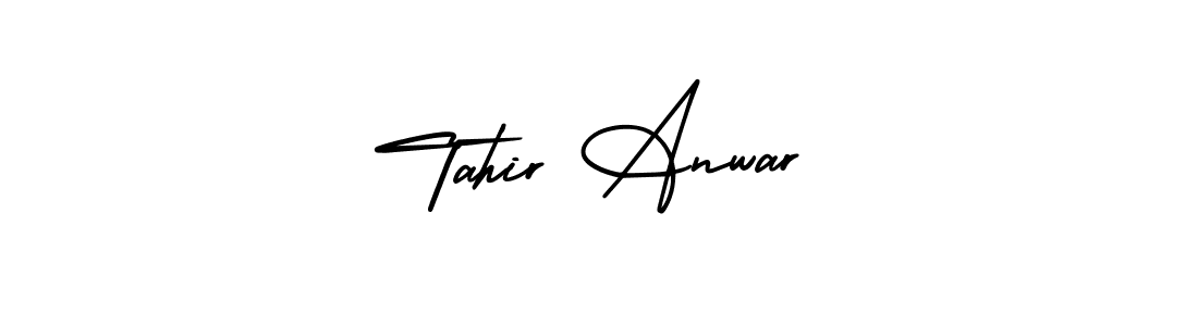 This is the best signature style for the Tahir Anwar name. Also you like these signature font (AmerikaSignatureDemo-Regular). Mix name signature. Tahir Anwar signature style 3 images and pictures png